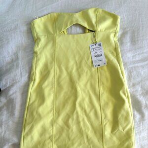 ZARA NWT Neon Yellow Mini Dress